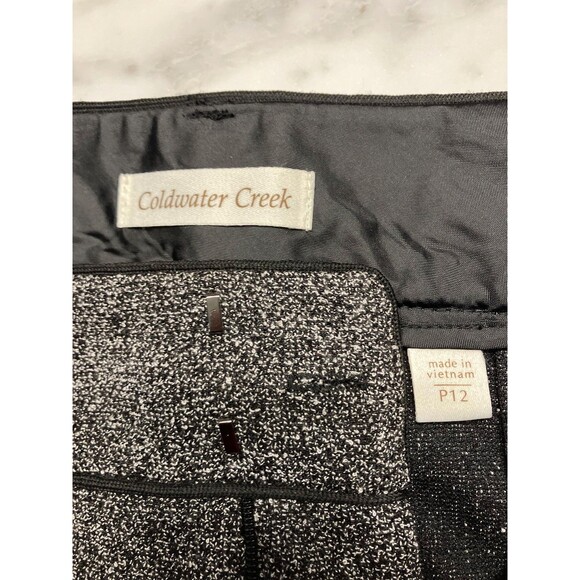 Coldwater Creek Petite Women's Size 12 Tweed Knit Trouser Black/White NWT - Picture 2 of 9